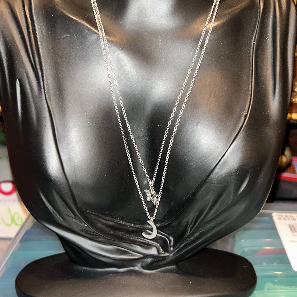 Multi-Strand Silver-Tone Star and Moon Necklace – Express